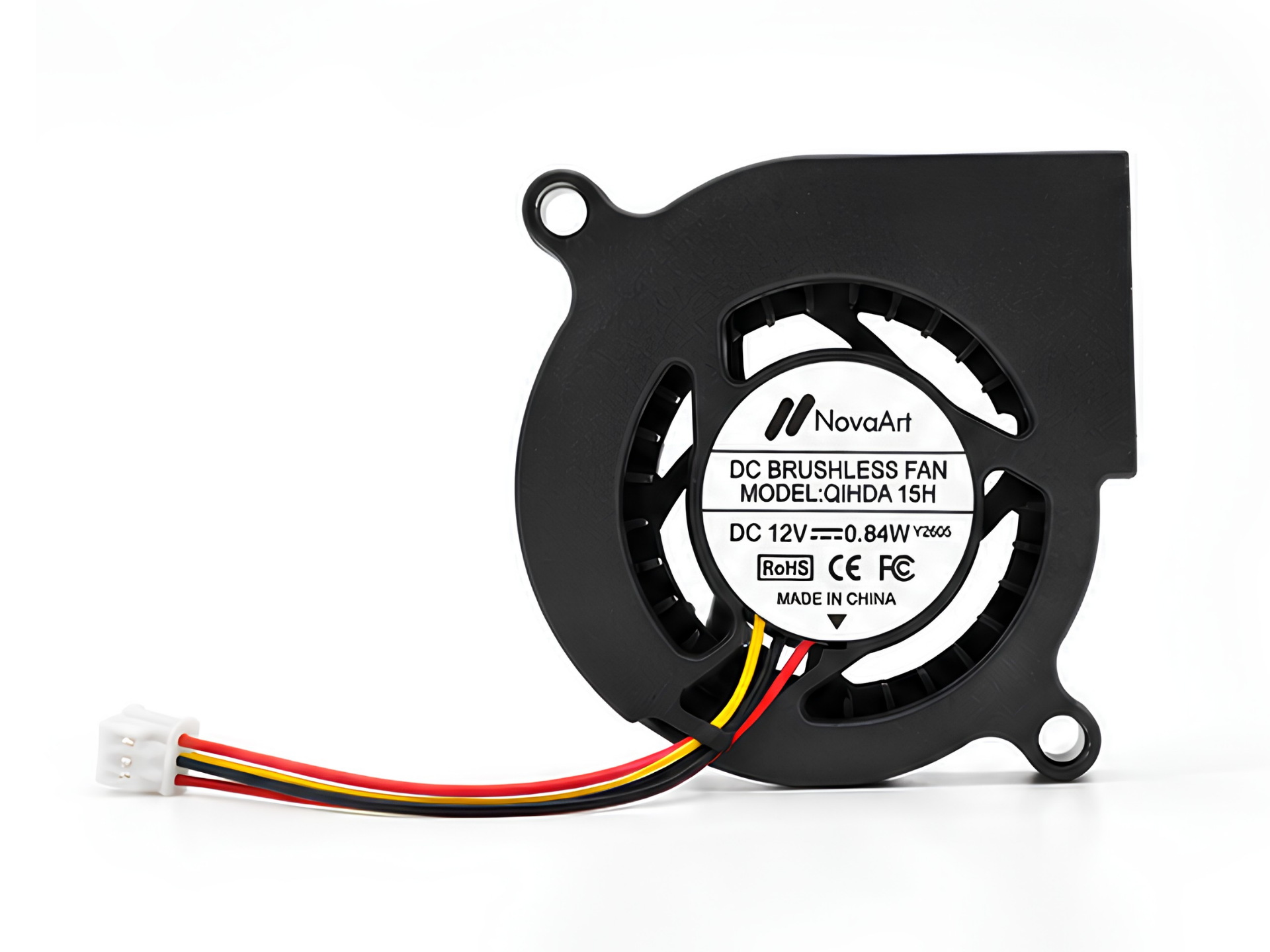 NovaArt DC Brushless Blower Fan 12V 0.84W – 48×48×19mm, 3 Kabel