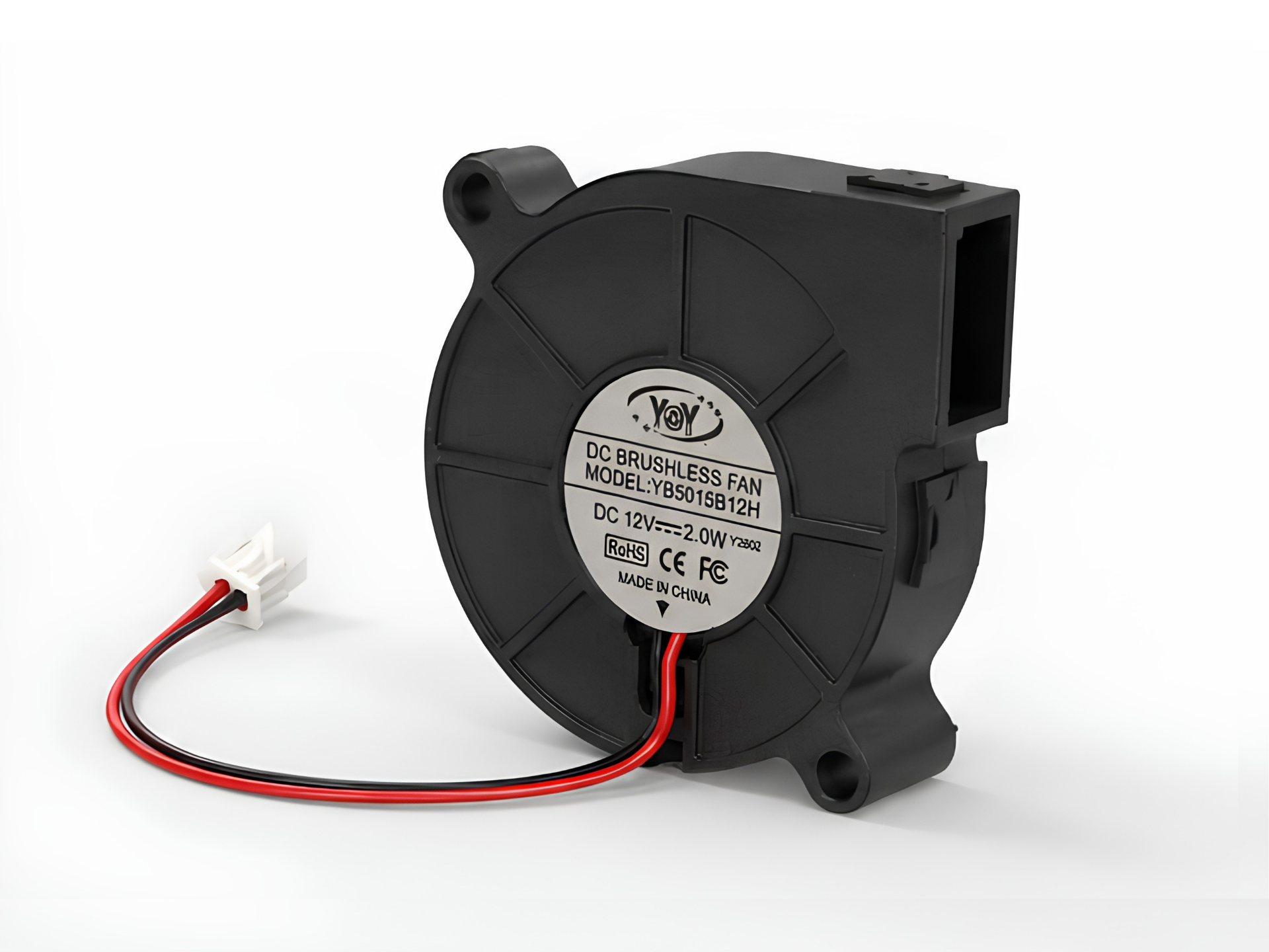 YoY YB5015B12H DC 12V 2W Brushless Blower Fan - 53x53x15mm gallery thumbnail 2